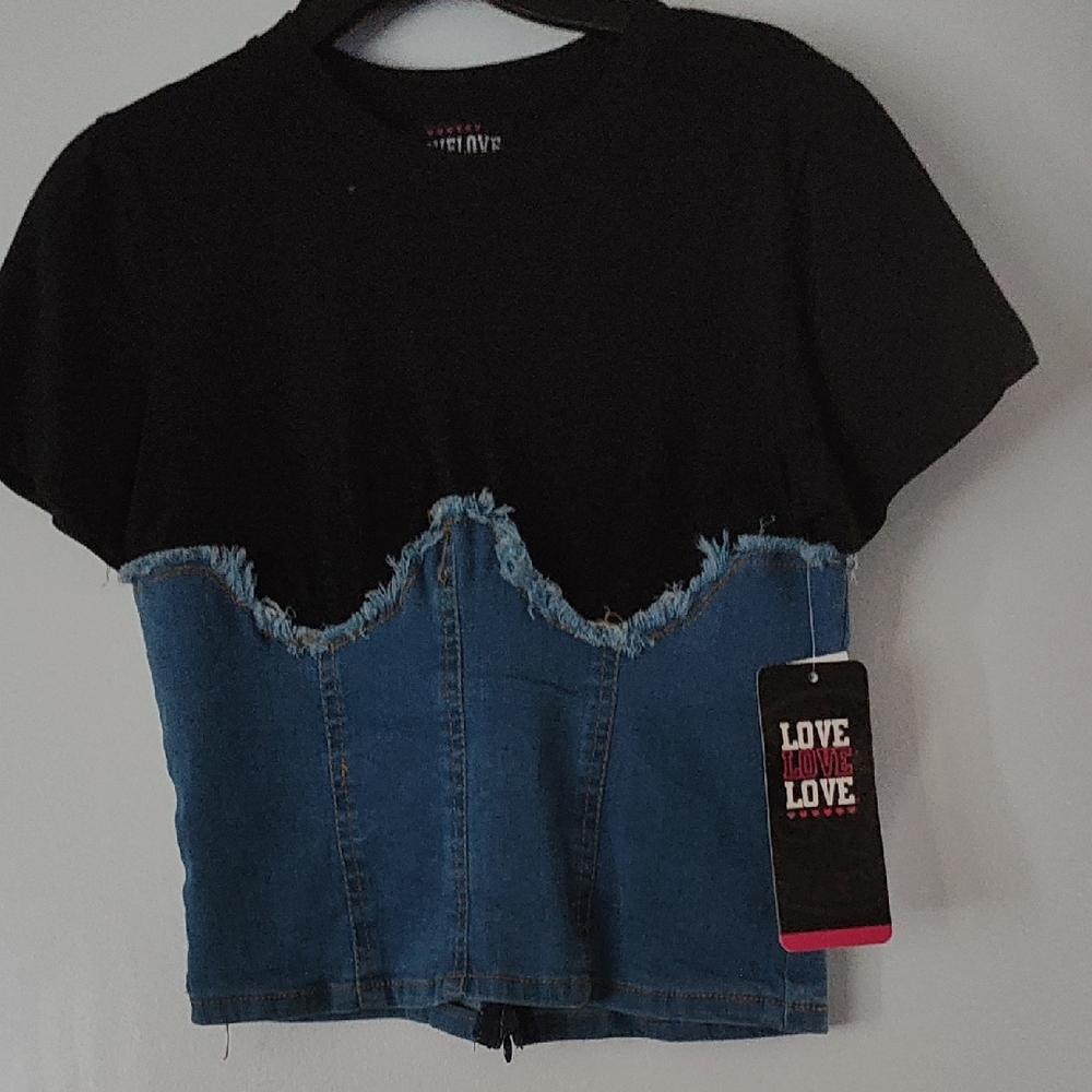 Just Love Black and Blue Kids Tee